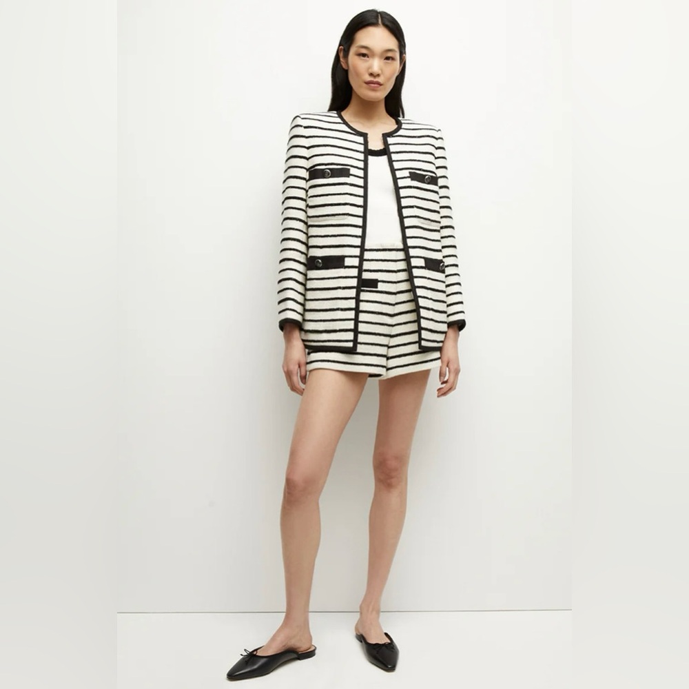 SET! VERONICA BEARD Gershwin Striped Short and Foster Striped Dickey Jacket SZ6